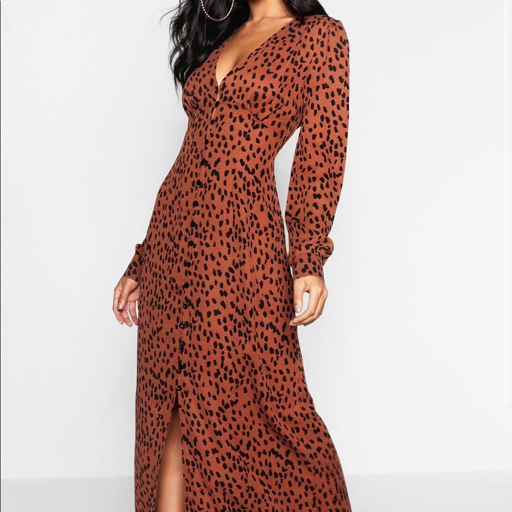 Tall leopard print maxi dress